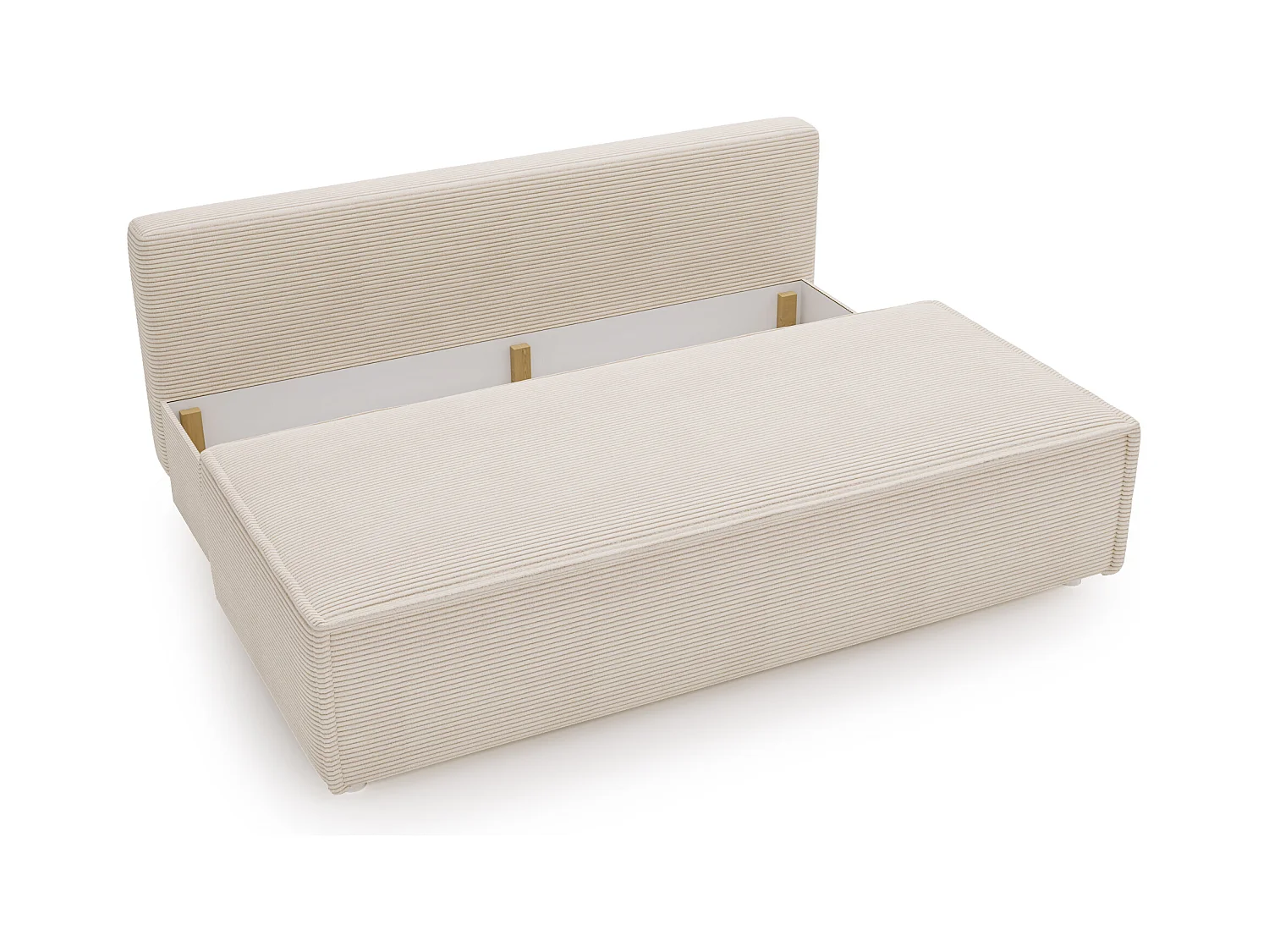 Canapé avec fonction couchage et coffre de lit, canapé-lit DUO Poso tissu - plusieurs coloris Beige clair