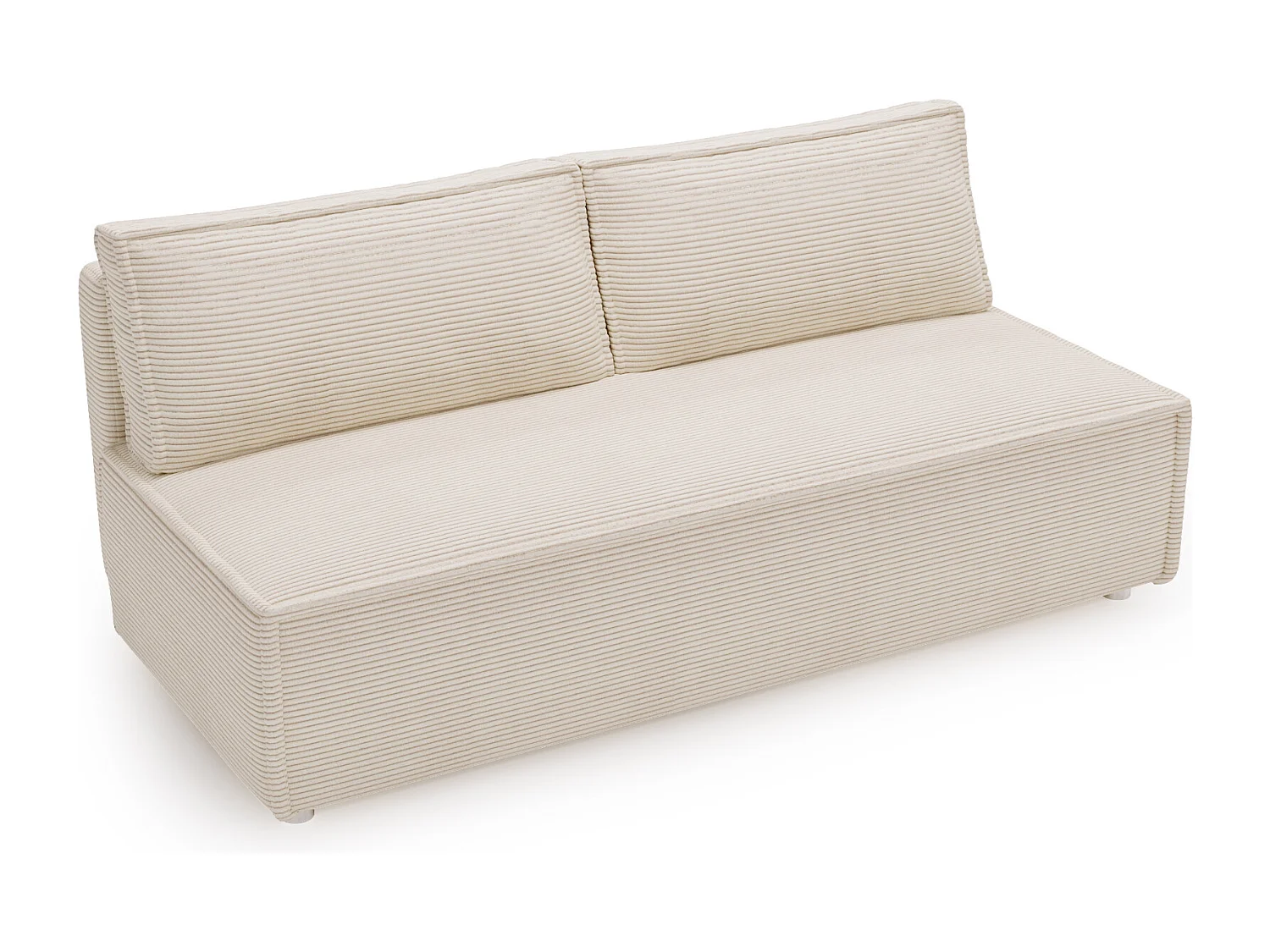 Canapé avec fonction couchage et coffre de lit, canapé-lit DUO Poso tissu - plusieurs coloris Beige clair