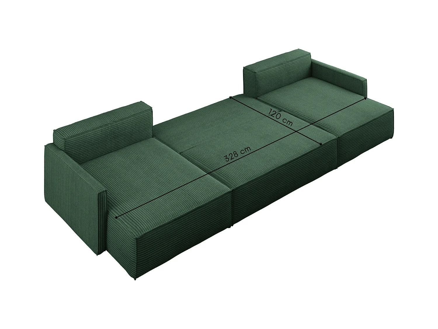 Ecksofa Carlos Mit Schlaffunktion und Bettkasten Elegante Stoff Poso Grün