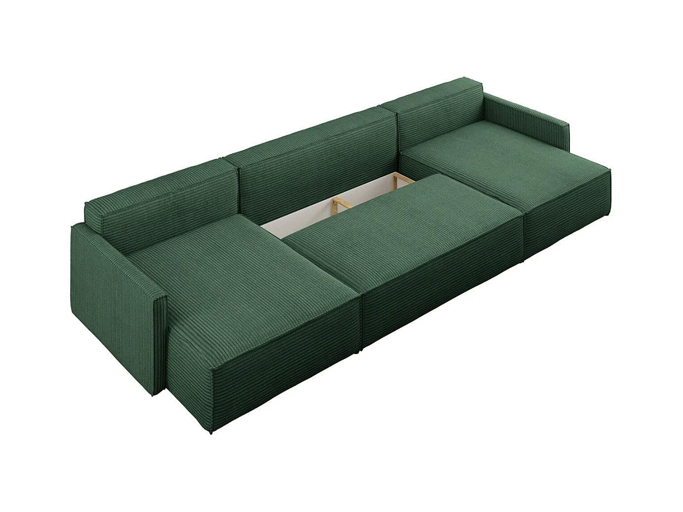 Ecksofa Carlos Mit Schlaffunktion und Bettkasten Elegante Stoff Poso Grün