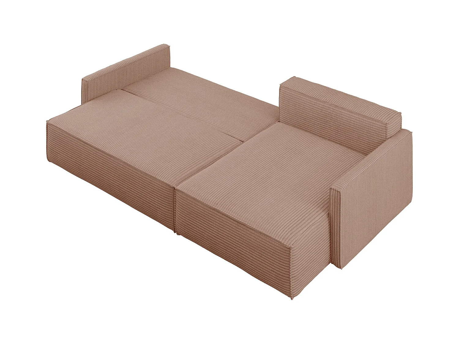 Canapé-lit Carlos, canapé d'angle en L avec fonction couchage et coffre de lit, tissu Poso Rosa, droite