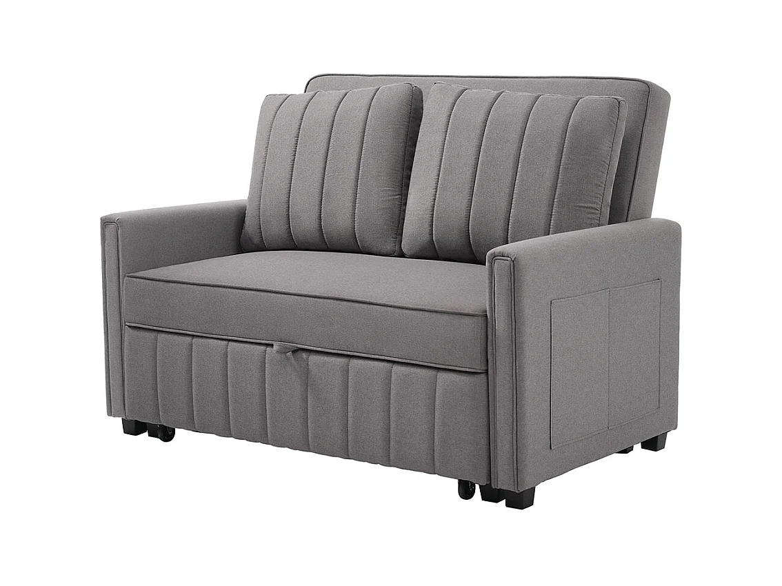 Multifunctionele opklapbare slaapbank met slaapfunctie en groot rugkussen voor kleine ruimtes en studentenwoningen antigrijs