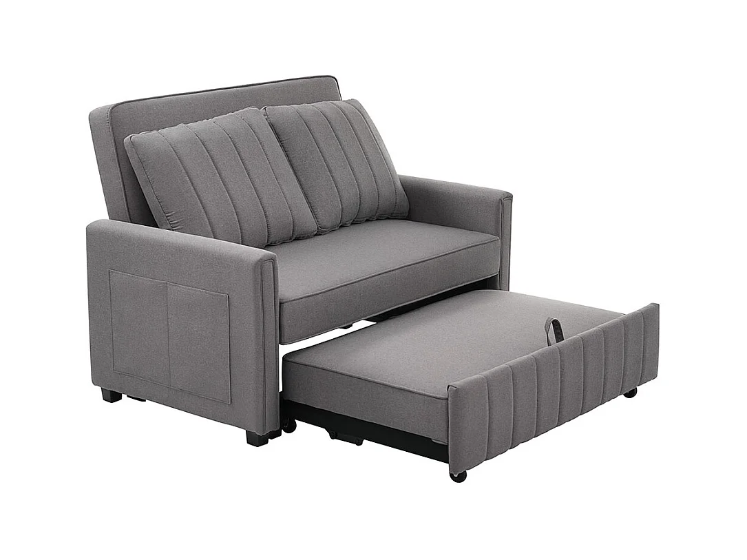 Multifunctionele opklapbare slaapbank met slaapfunctie en groot rugkussen voor kleine ruimtes en studentenwoningen antigrijs