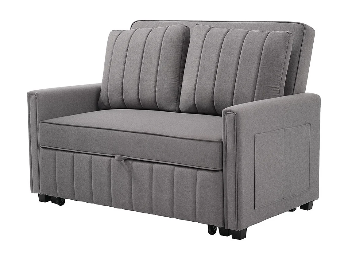 Multifunctionele opklapbare slaapbank met slaapfunctie en groot rugkussen voor kleine ruimtes en studentenwoningen antigrijs