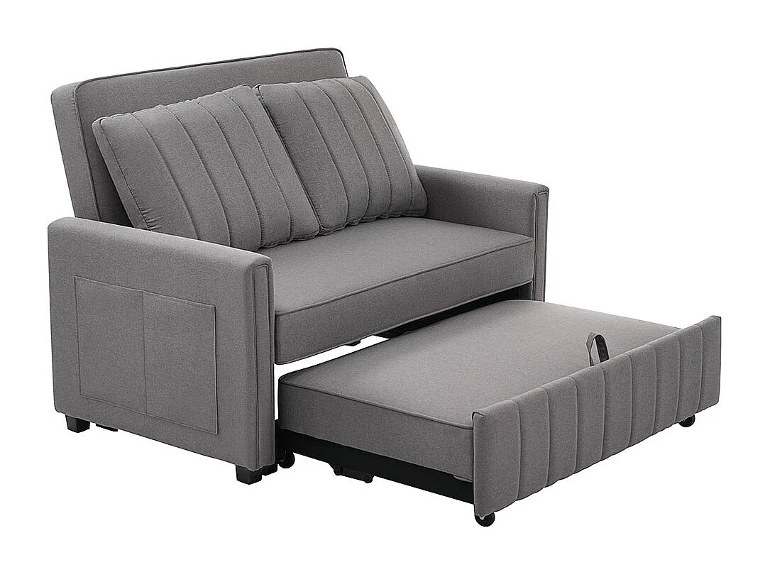 Multifunctionele opklapbare slaapbank met slaapfunctie en groot rugkussen voor kleine ruimtes en studentenwoningen antigrijs