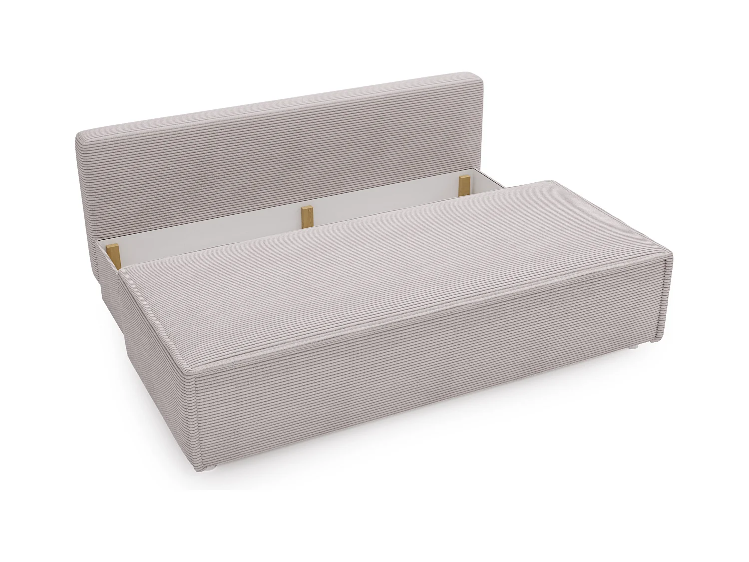 Canapé avec fonction couchage et coffre de lit, canapé-lit DUO Poso tissu - plusieurs coloris Gris clair