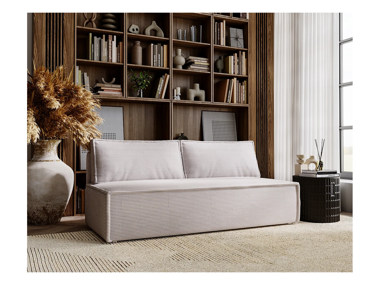 Sofa mit schlaffunktion und bettkasten, Schlafsofa DUO Poso Stoff - vielen farben Hellgrau