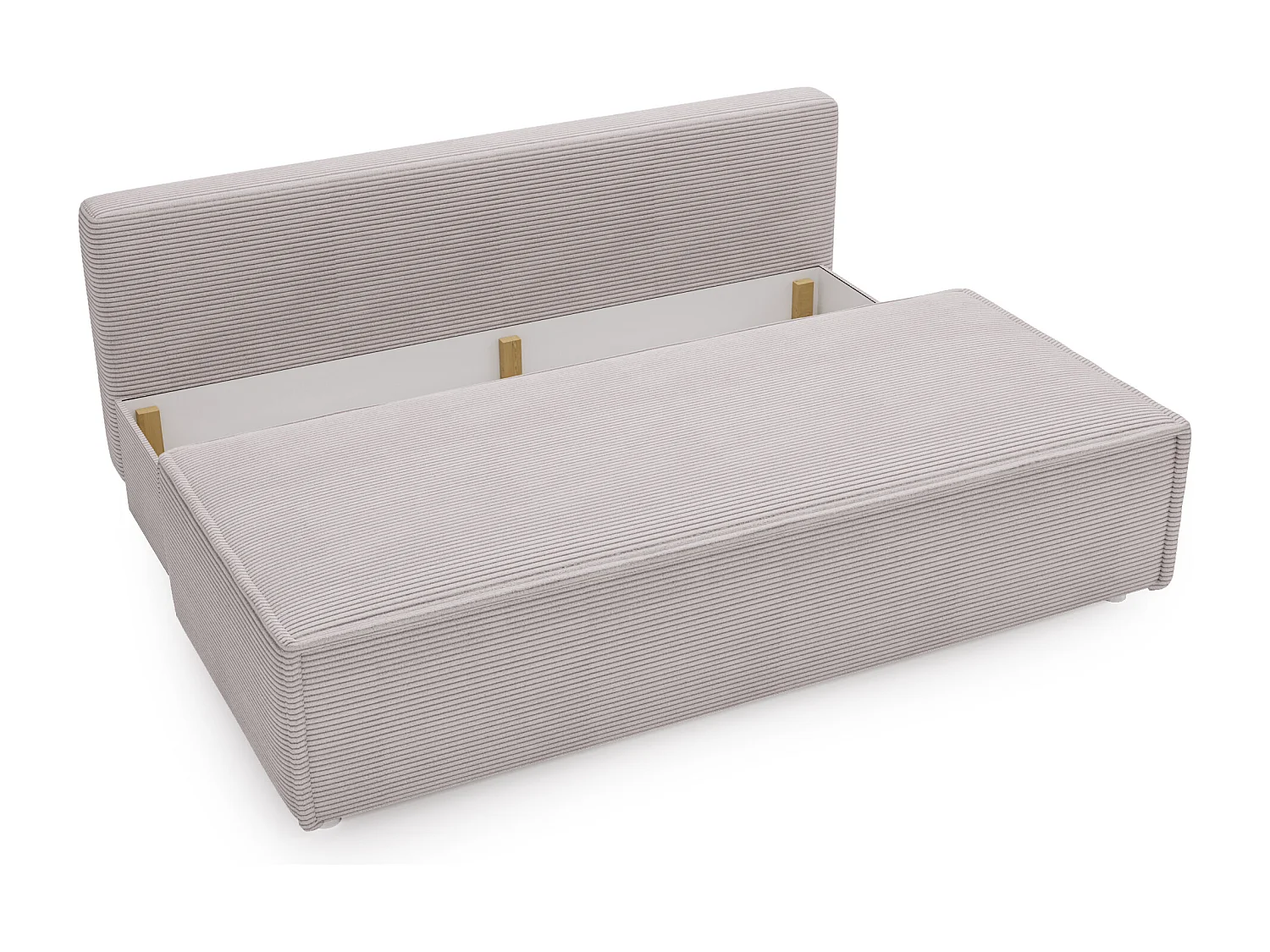 Bank met slaapfunctie en bedkast, slaapbank DUO Poso stof - vele kleuren Lichtgrijs