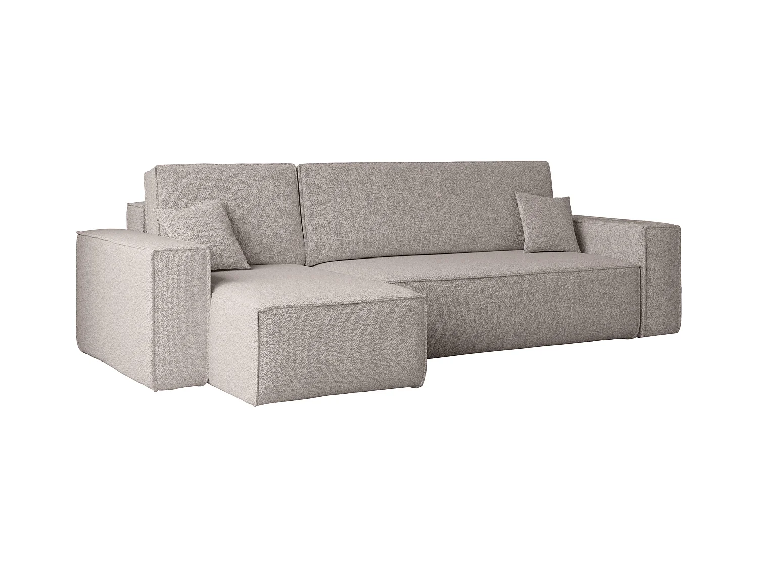 Ecksofa mit schlaffunktion und bettkasten, Ecksofa L-Form, Eckcouch L-Form BEST stoff Abriamo Dunkelbeige Links