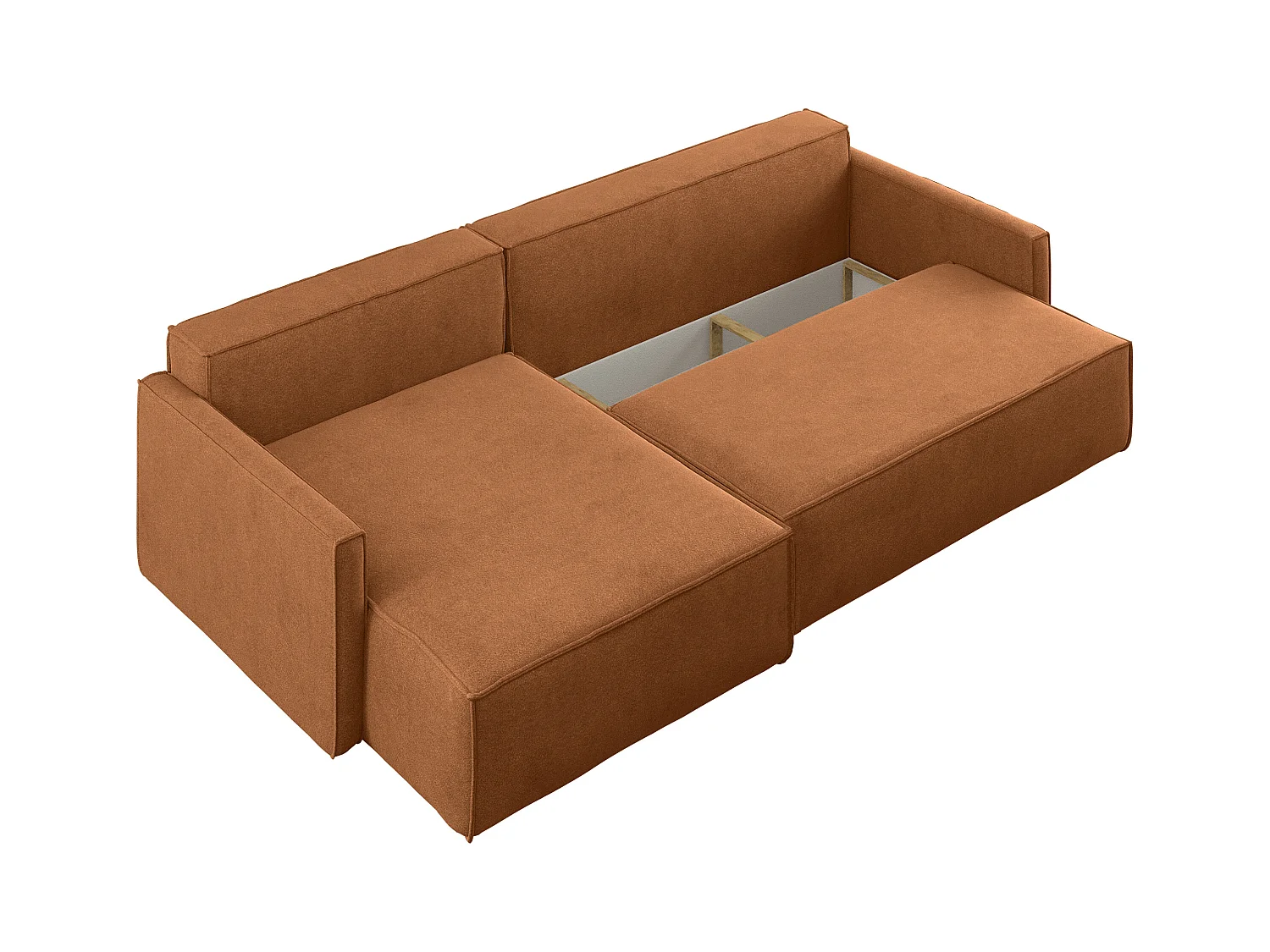 Schlafsofa Carlos L-Form, Ecksofa Mit Bettkasten Und Schlaffunktion Stoff Salvador Links Braun