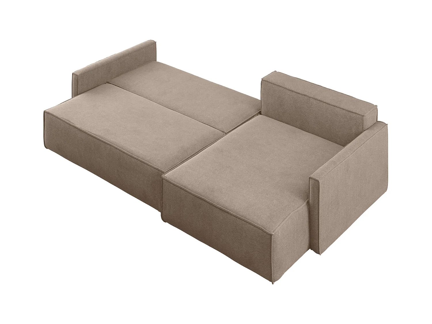 Schlafsofa Carlos L-Form, Ecksofa Mit Bettkasten Und Schlaffunktion Stoff Salvador Rechts Dunkelbeige