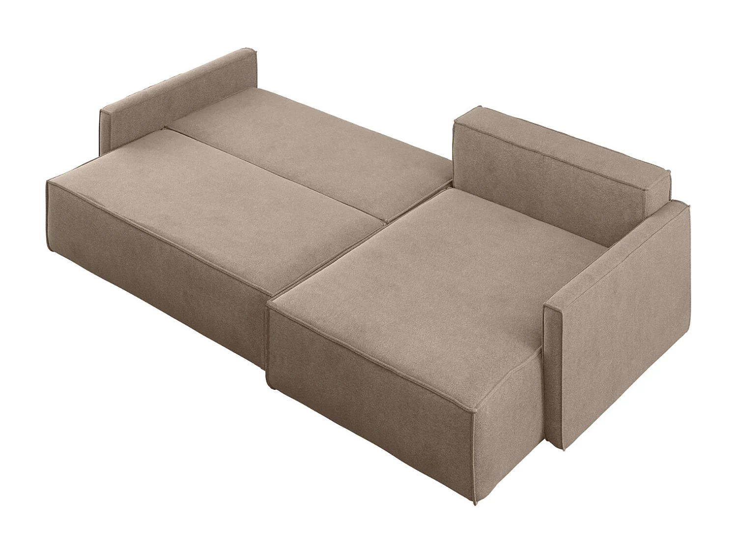 Schlafsofa Carlos L-Form, Ecksofa Mit Bettkasten Und Schlaffunktion Stoff Salvador Rechts Dunkelbeige