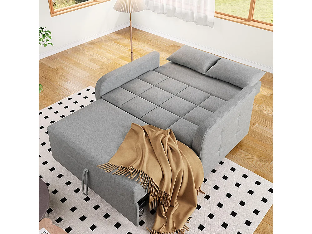 Comfortabele multifunctionele opklapbare slaapbank verstelbare rugleuning ideaal voor kleine appartementen en woningen antiekgrijs