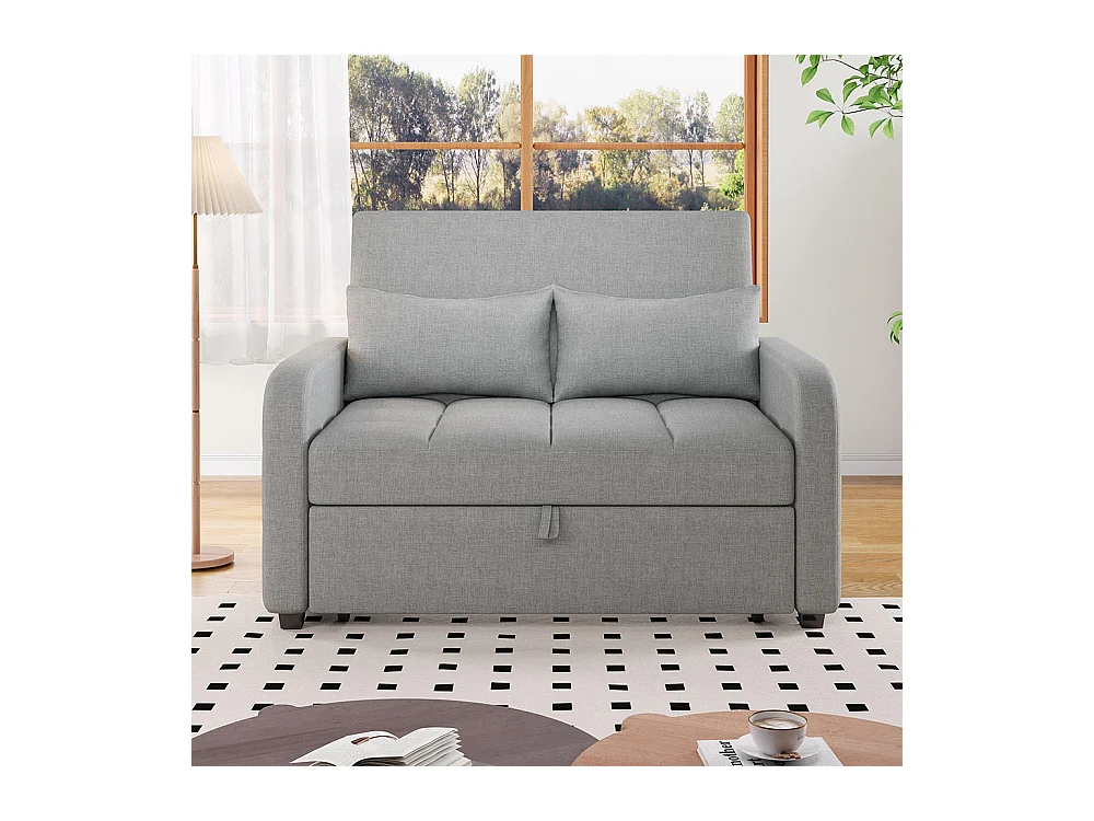 Canapé convertible confortable pliant multifonctionnel dossier réglable idéal petits appartements et résidences gris antique