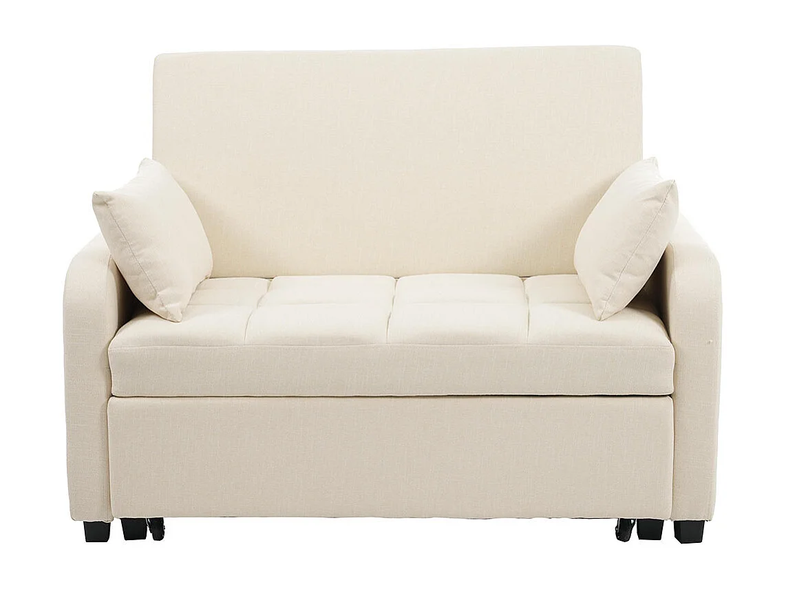 Canapé convertible confortable pliant multifonctionnel dossier réglable idéal petits appartements et résidences beige