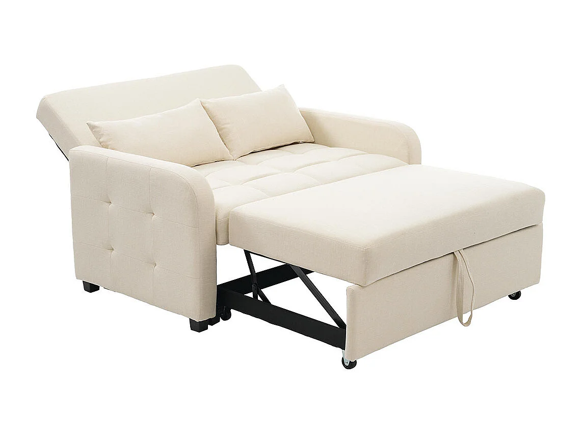 Canapé convertible confortable pliant multifonctionnel dossier réglable idéal petits appartements et résidences beige