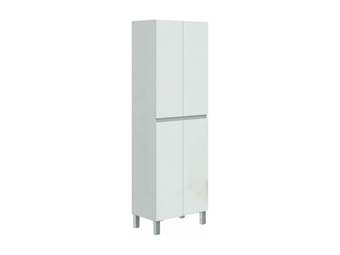 Colonne de salle de bain DESTAL double - 4 portes - Blanc brillant - 60 x 35 x 182 cm
