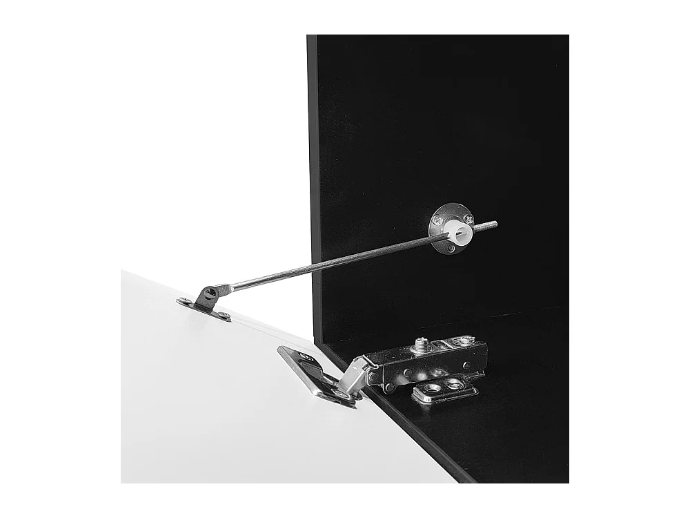 Meuble TV surface brillante longueur 180 cm avec éclairage LED 16 couleurs fixation murale noir et blanc