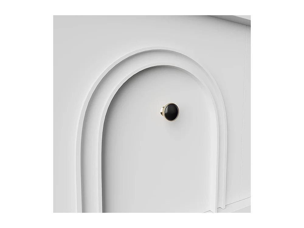 Meuble TV moderne 4 portes design élégant avec charnières à fermeture douce blanc