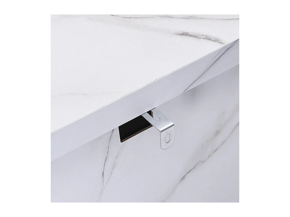 Elegante ladekast met marmerlook 6 lades handgrepen in zwart hout witte kantelbeveiliging