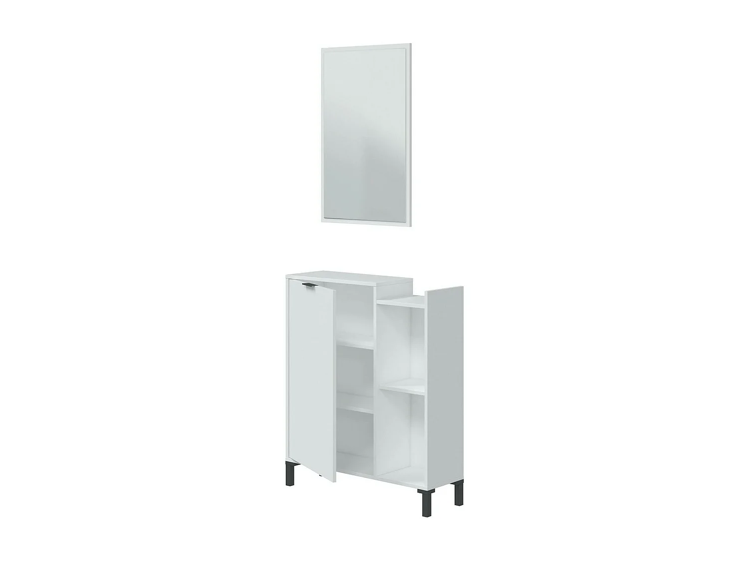 Mobile ingresso a terra specchio anta bianco 0T6747A