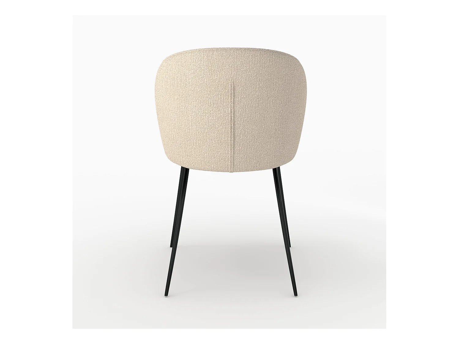 Chaise en tissu bouclé beige et pieds en métal - Groom