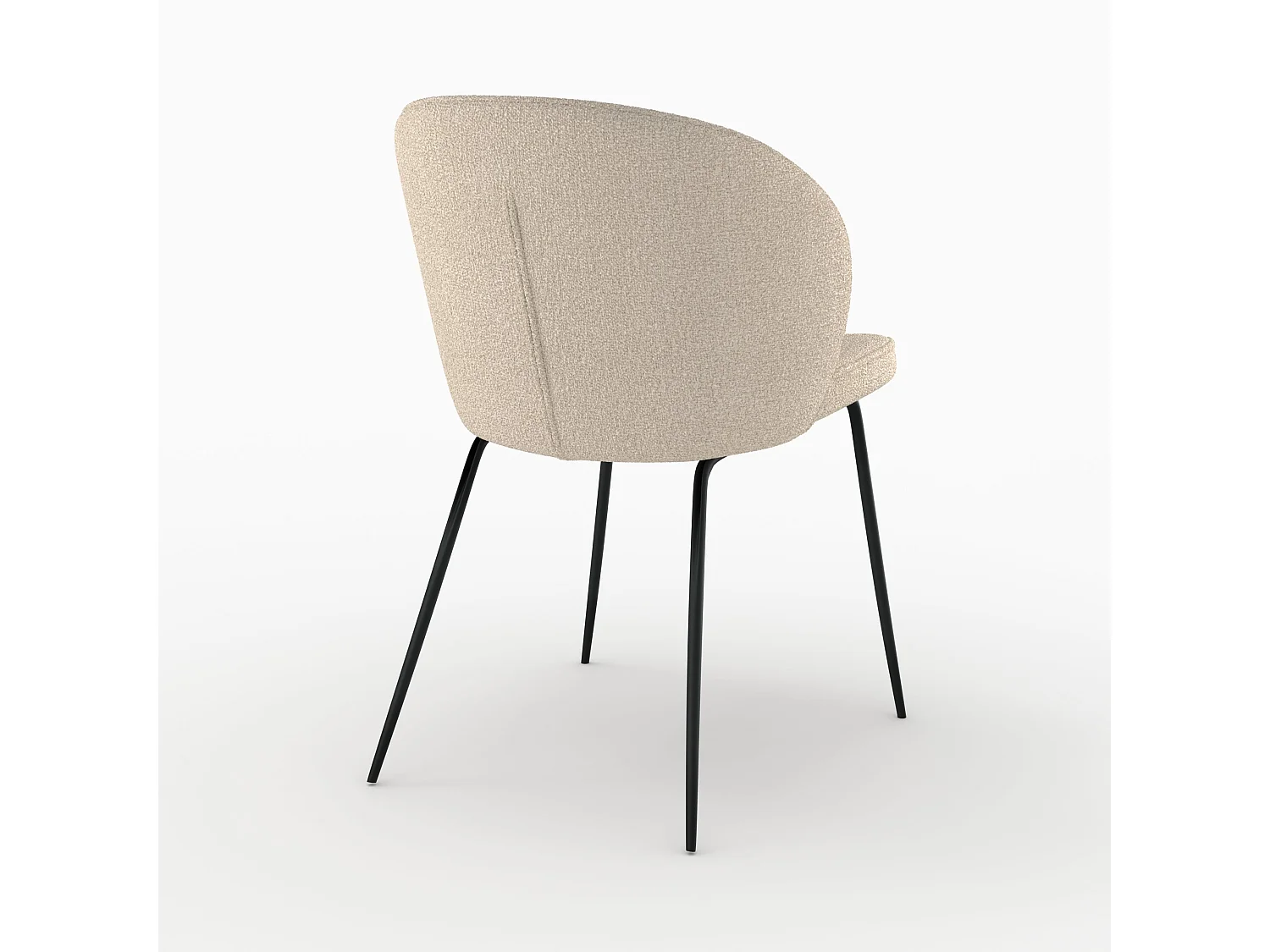 Sedia in tessuto bouclé beige con gambe in metallo - Groom