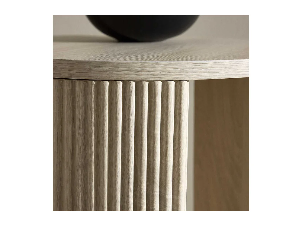 Table d'Appoint Nervurée "Bristol" 52cm Naturel