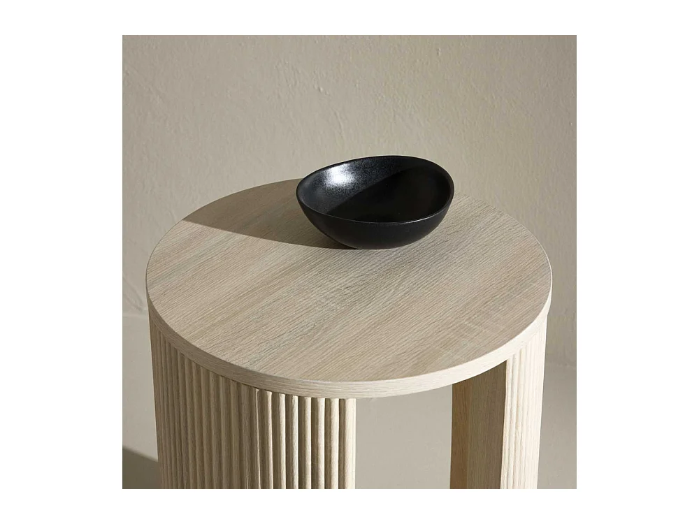 Table d'Appoint Nervurée "Bristol" 52cm Naturel