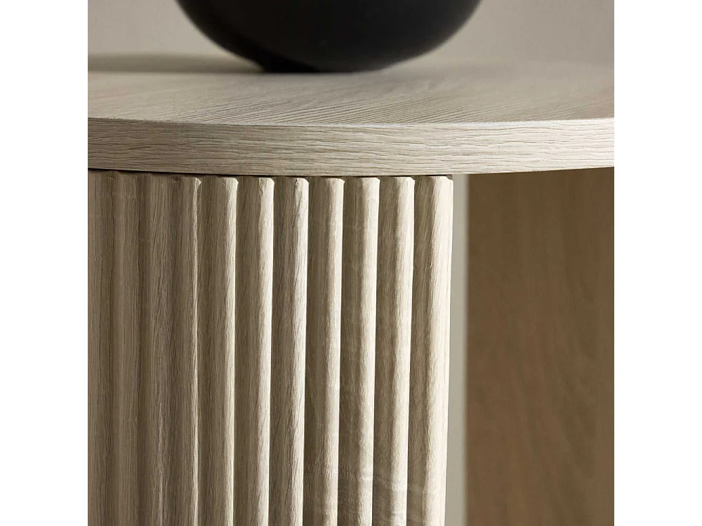 Table d'Appoint Nervurée "Bristol" 52cm Naturel