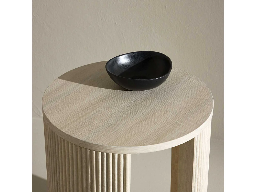 Table d'Appoint Nervurée "Bristol" 52cm Naturel
