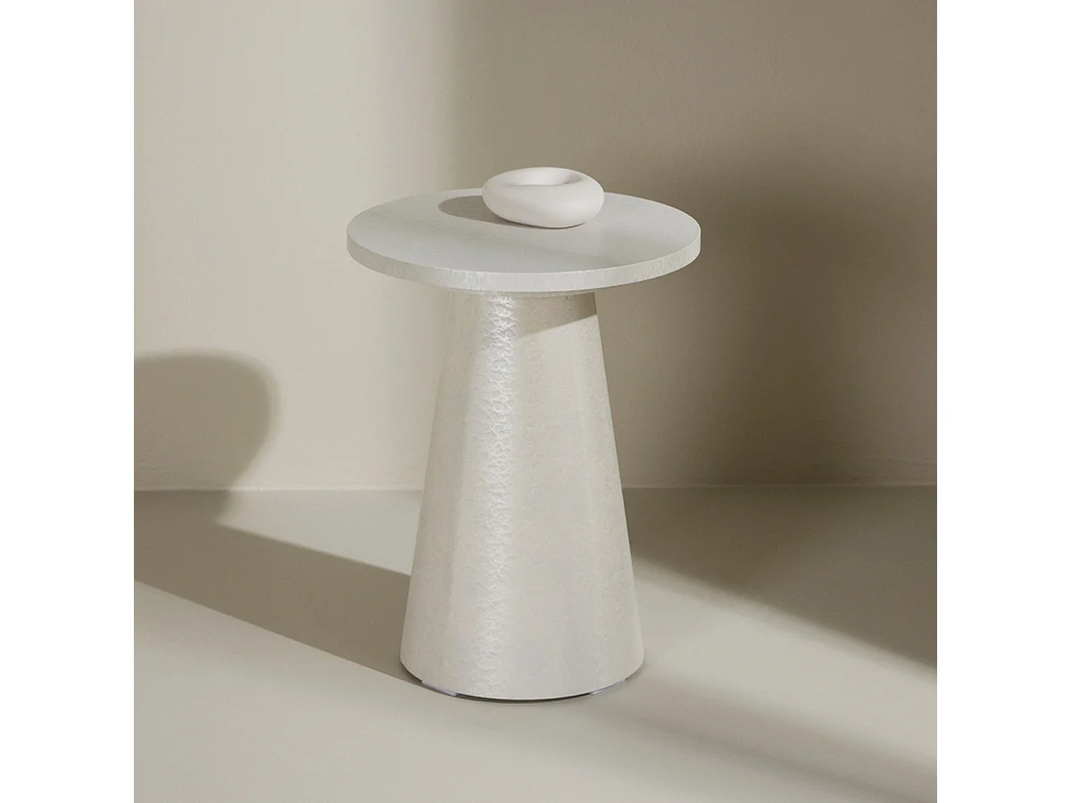 Table d'Appoint Design "Lanzo" 45cm Blanc