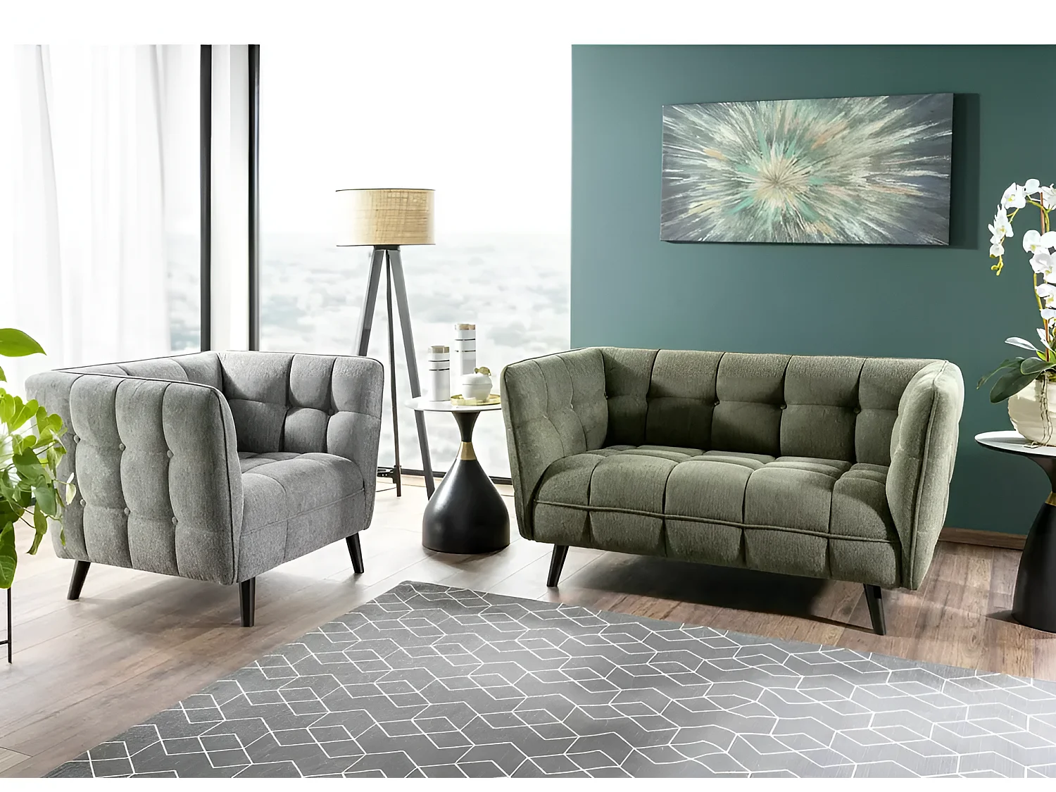 Table d'appoint/céramique/métal/Virgo