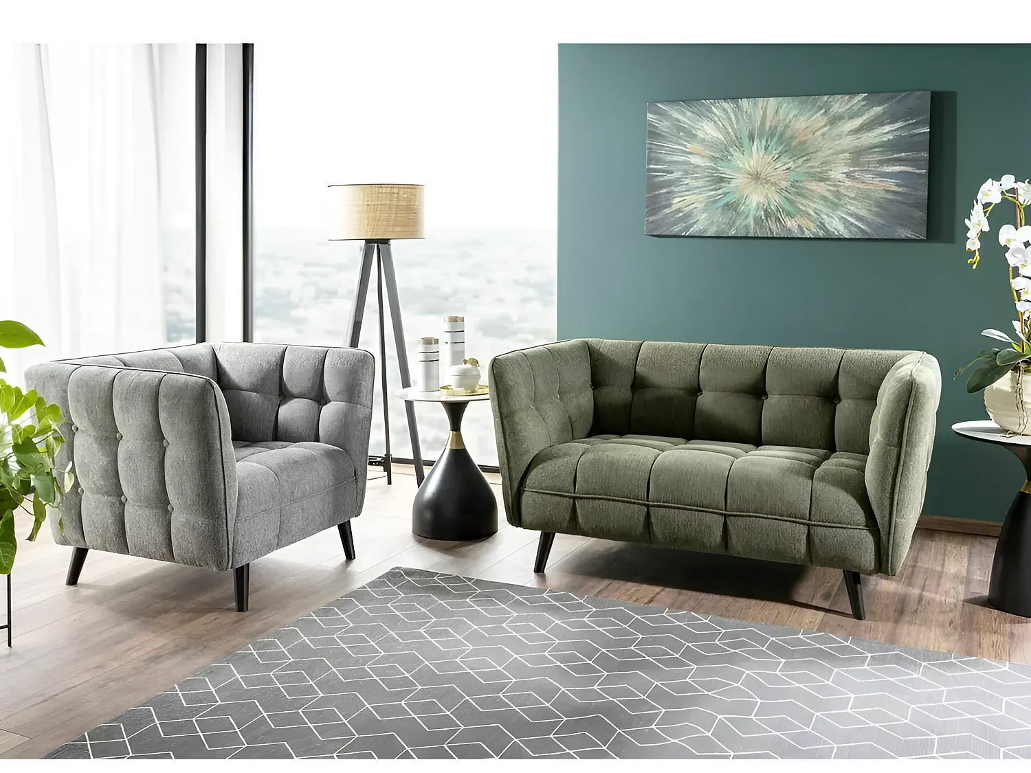 Table d'appoint/céramique/métal/Virgo