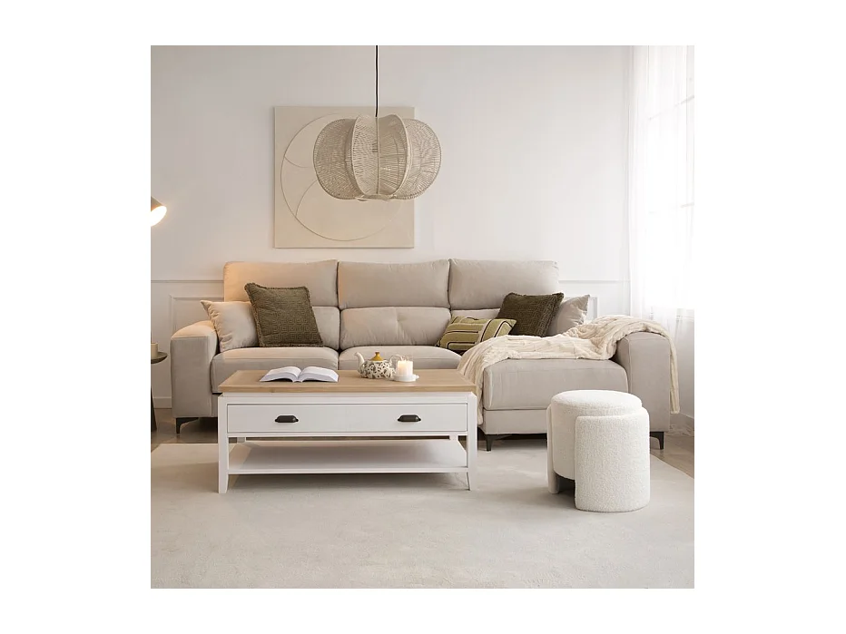 Canapé d'angle textile Beige (405) 280x105