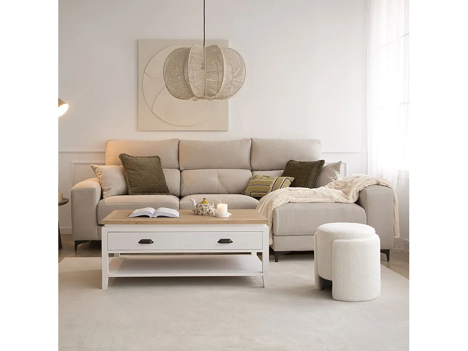 Canapé d'angle textile Beige (405) 280x105