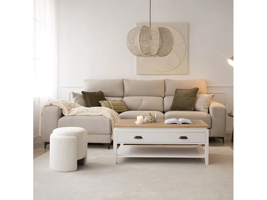 Canapé d'angle textile Beige (405) 280x105