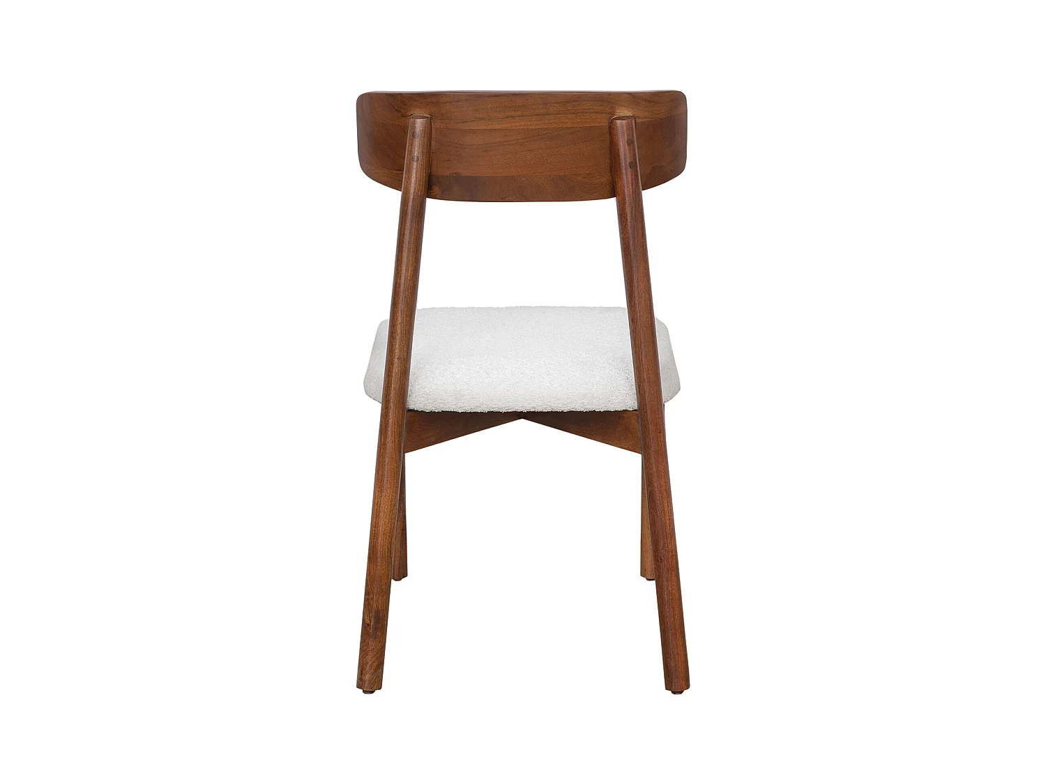 Ensemble table + 4 chaises TAMENIA de Maison Céphy - Naturel foncé et blanc