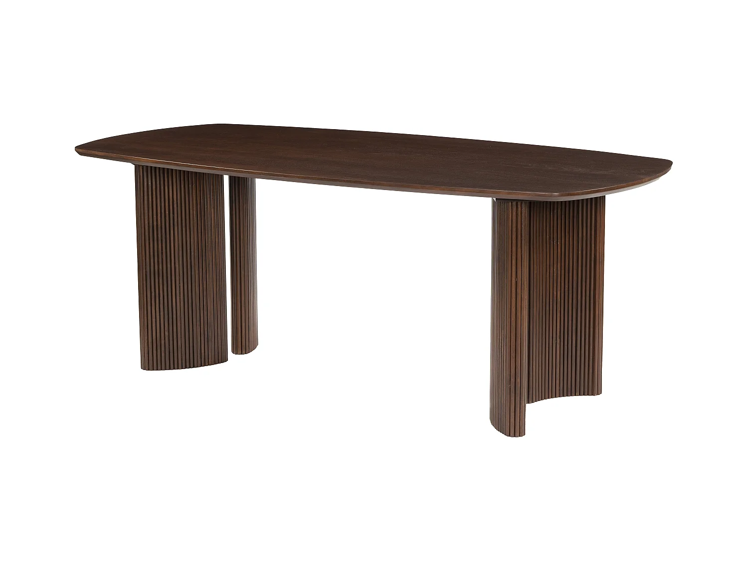 Ensemble table + 4 chaises TAMENIA de Maison Céphy - Naturel foncé et blanc