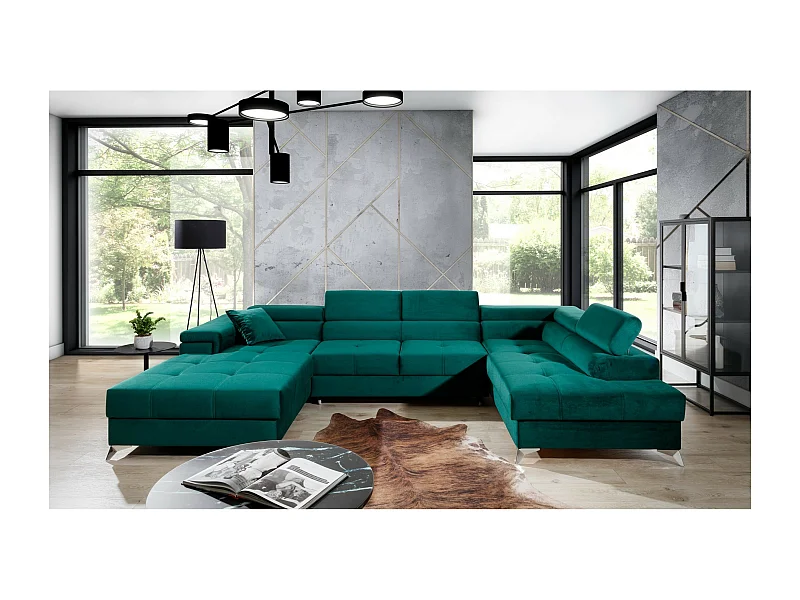 Canapé Corner Perano  UR/revêtement tissu/Vert