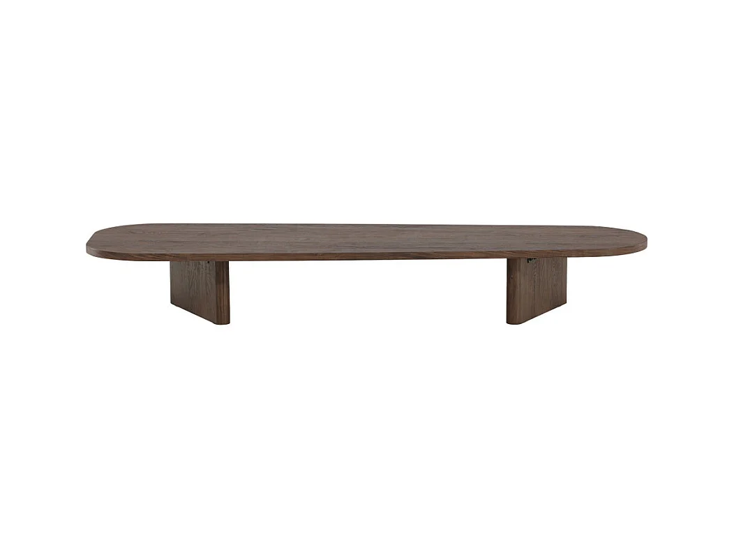 Gronvik - Table basse organique en bois 180x55cm - Moka