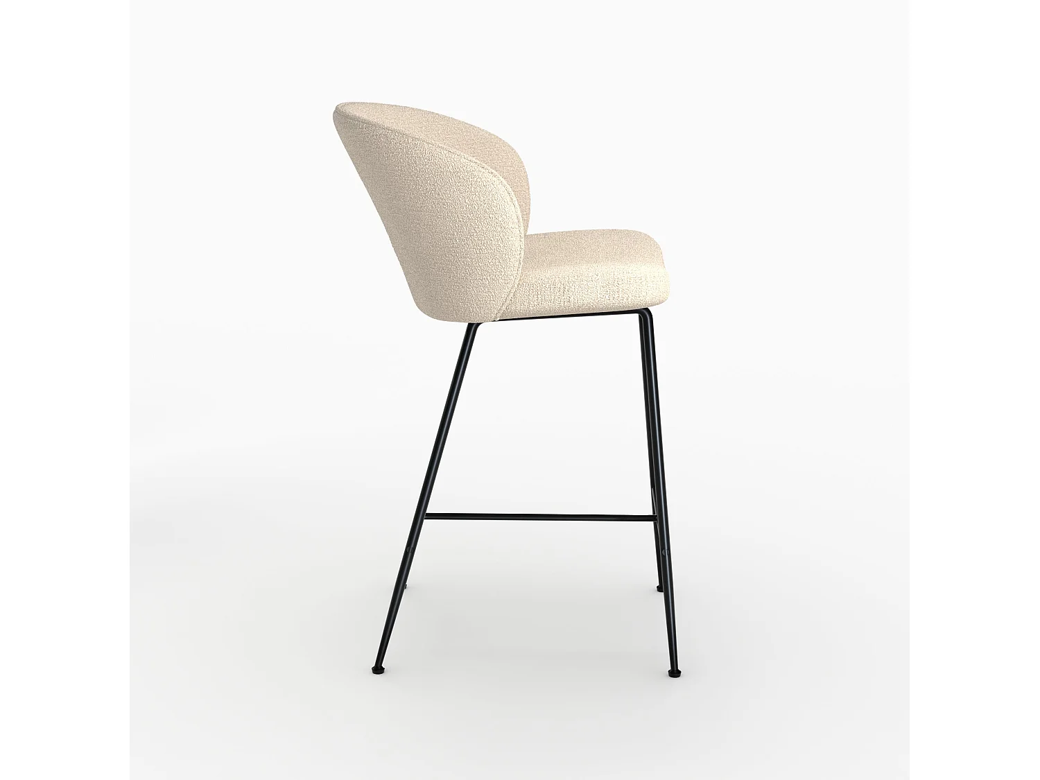 Sedia da bar in tessuto bouclé beige 66 cm - Groom