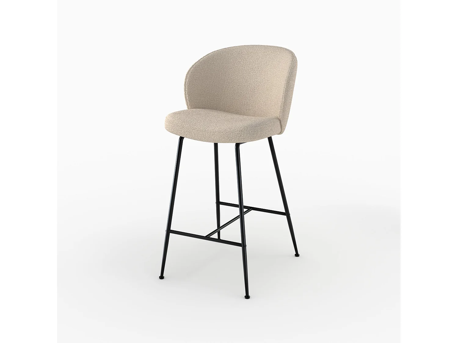 Sedia da bar in tessuto bouclé beige 66 cm - Groom