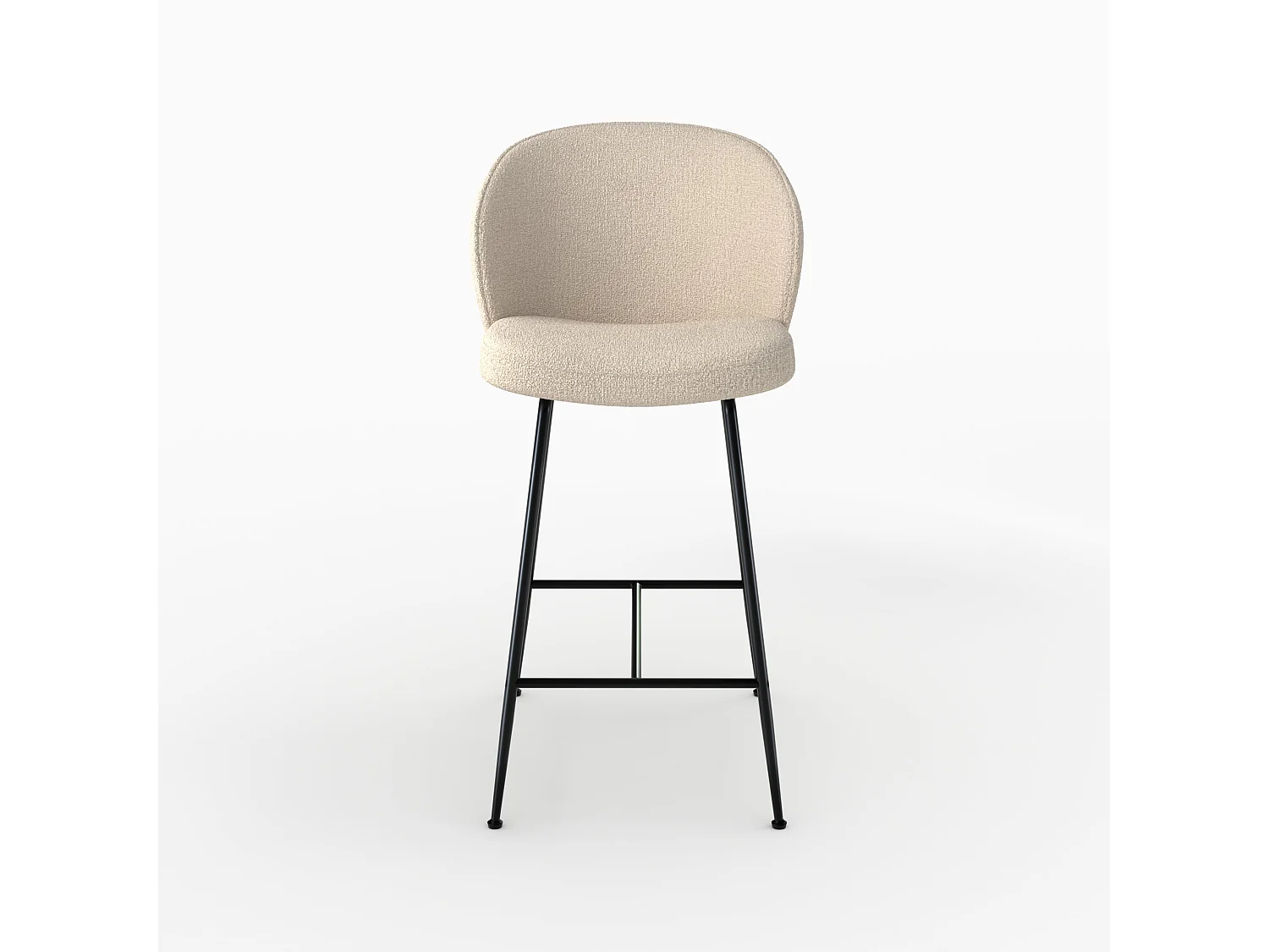 Sgabello in tessuto bouclé beige 66 cm - Groom