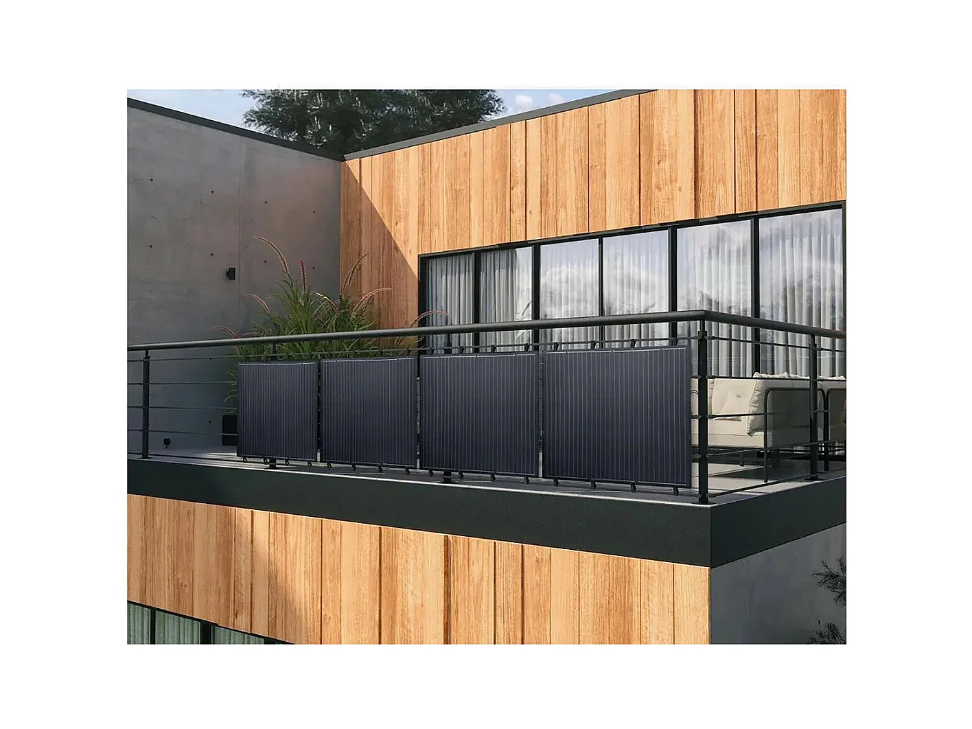 Lot de 2 panneaux solaire plug and play flexible - 400w "Urban center" - Noir