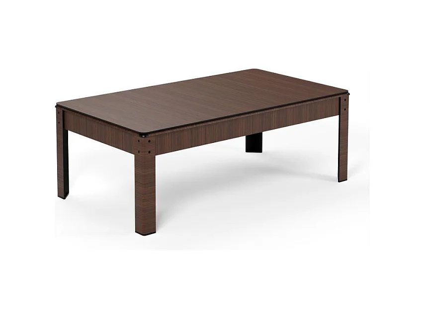 Billard Américain convertible table 6 places KITBILL 6Ft -206,5 x 116,5 x 80cm Plateau dînatoire et accessoires inclus - Marron