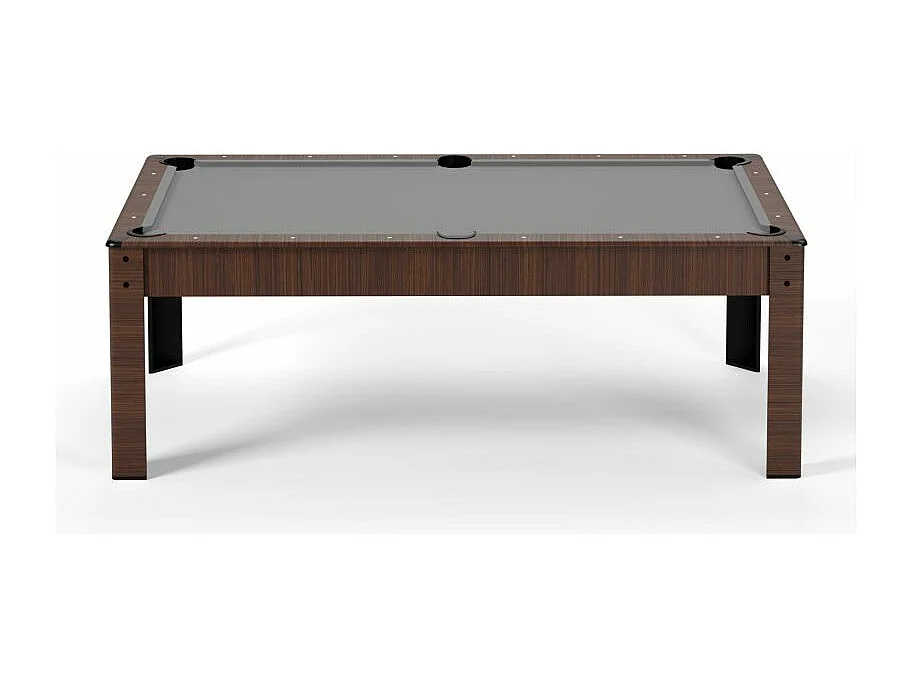 Billard Américain convertible table 6 places KITBILL 6Ft -206,5 x 116,5 x 80cm Plateau dînatoire et accessoires inclus - Marron