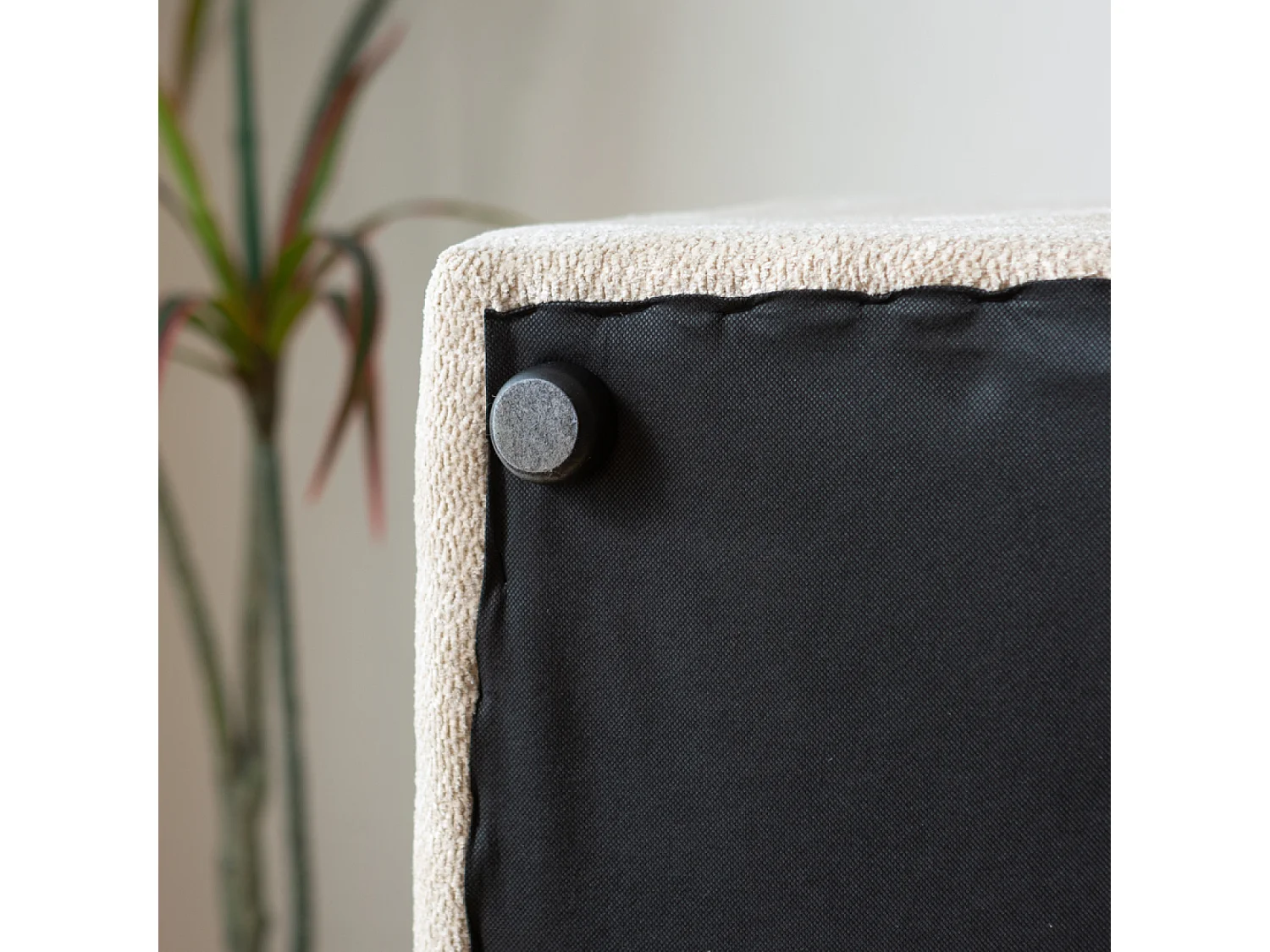 Canapé d'angle 3 places nuage en velours beige SALFORD