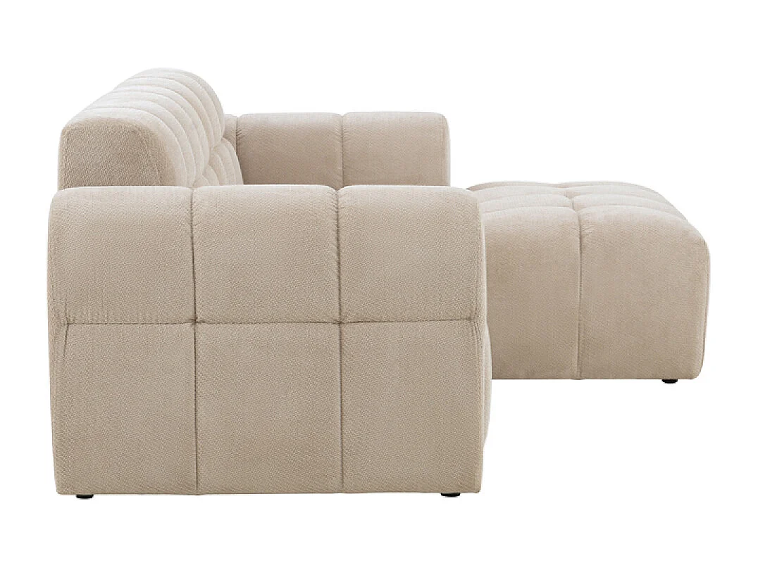 Canapé d'angle 3 places nuage en velours beige SALFORD