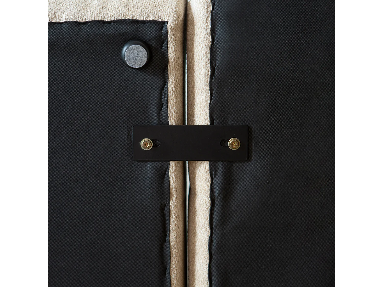 Canapé d'angle 3 places nuage en velours beige SALFORD